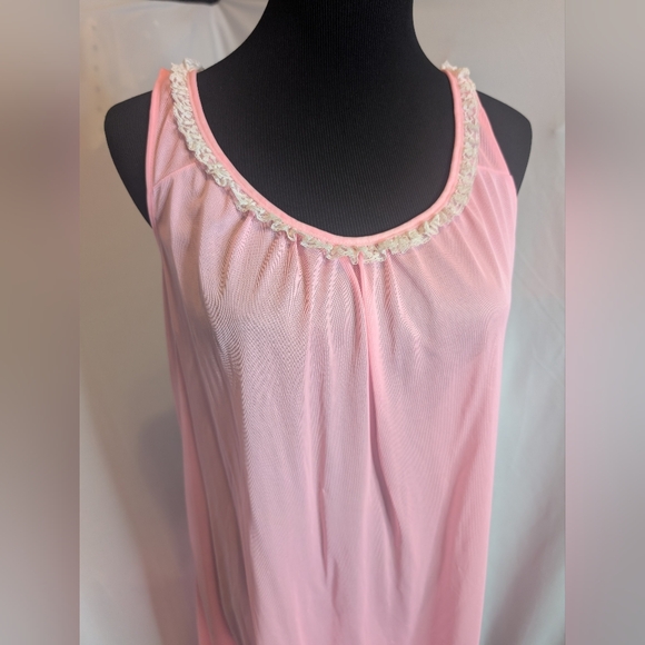 Vintage Ruffle Bubblegum Pink Slip Dress - Picture 3 of 5